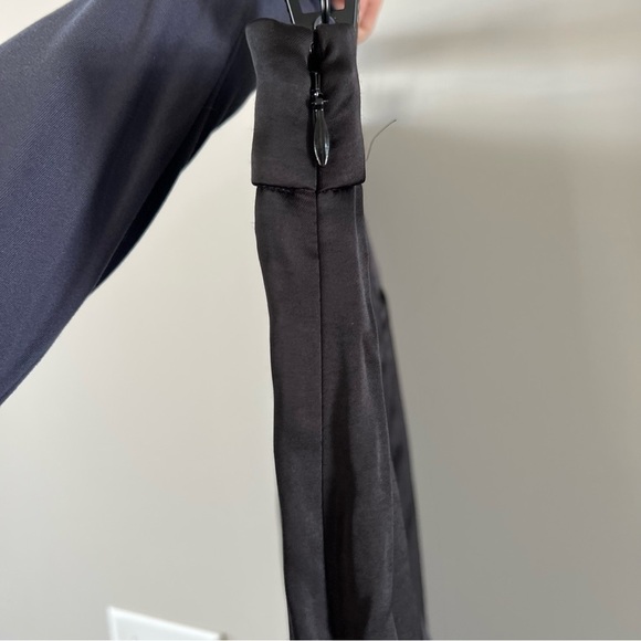 NWT! Express Dressy High Waisted Satin Straight Pants with Slit at the Ankle - Picture 4 of 10